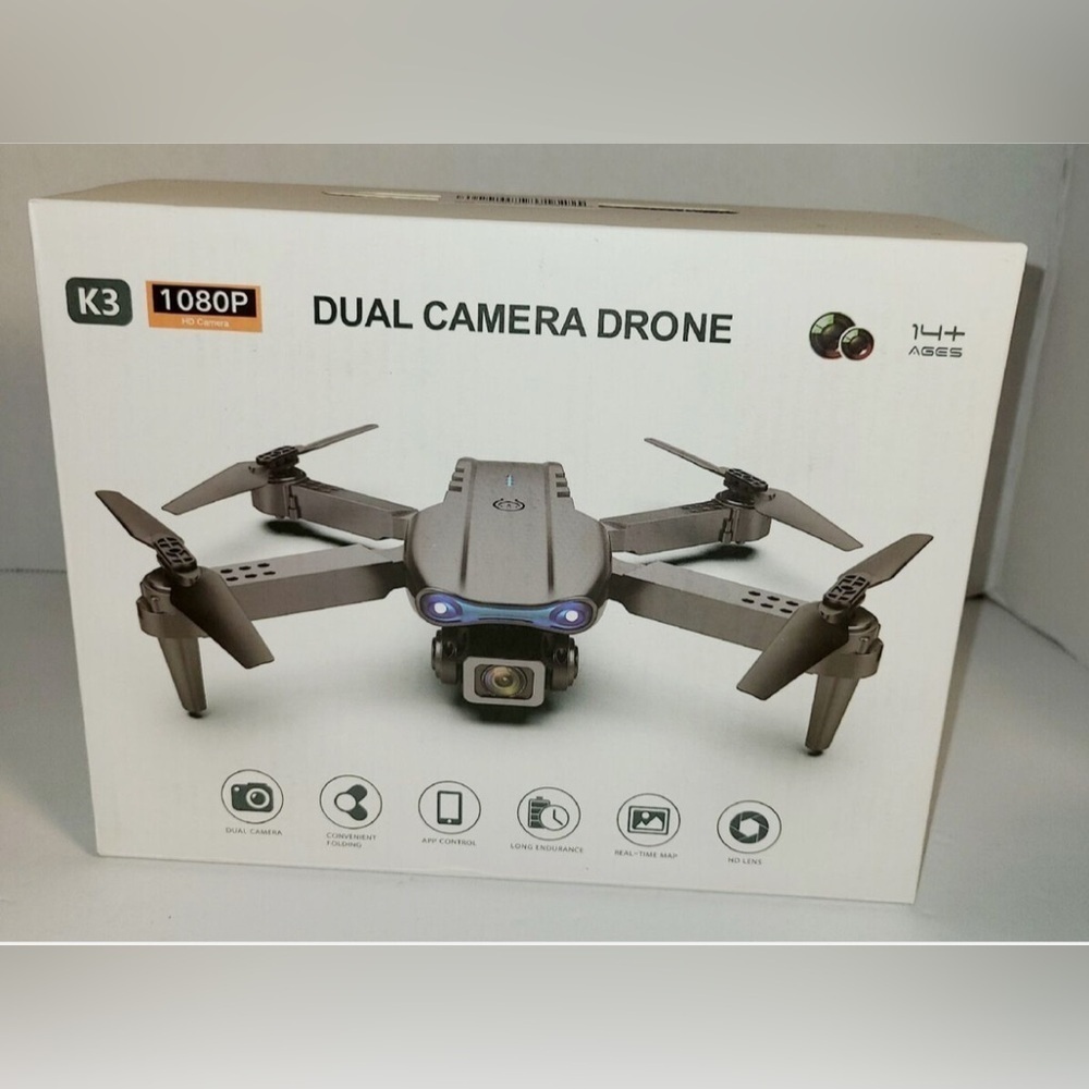 NEW- K3 1080p Dual Camera Drone Quadcoptor App Control HD Lens
